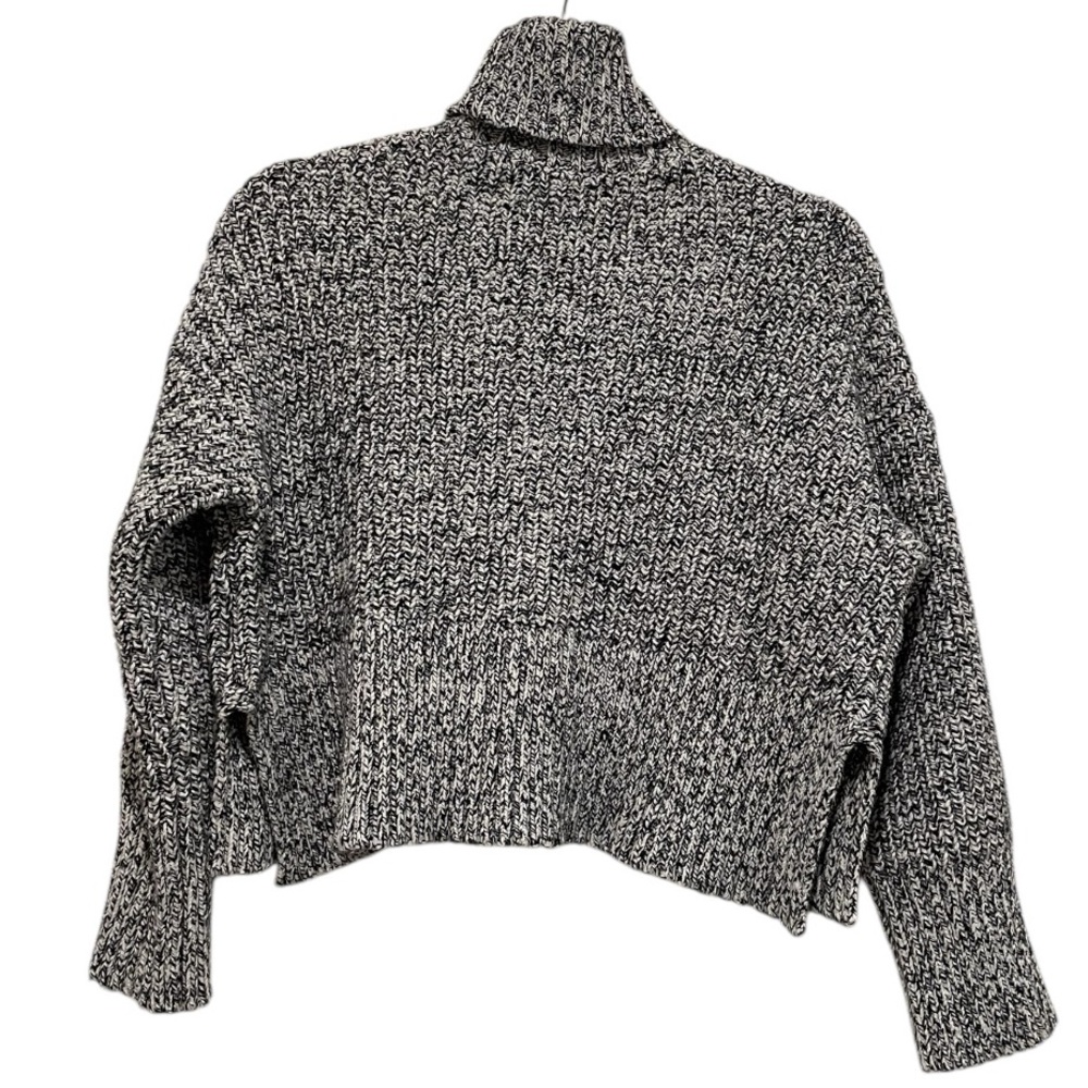Madewell wide rib turtleneck sweater woman’s S black and white - Picture 2 of 7